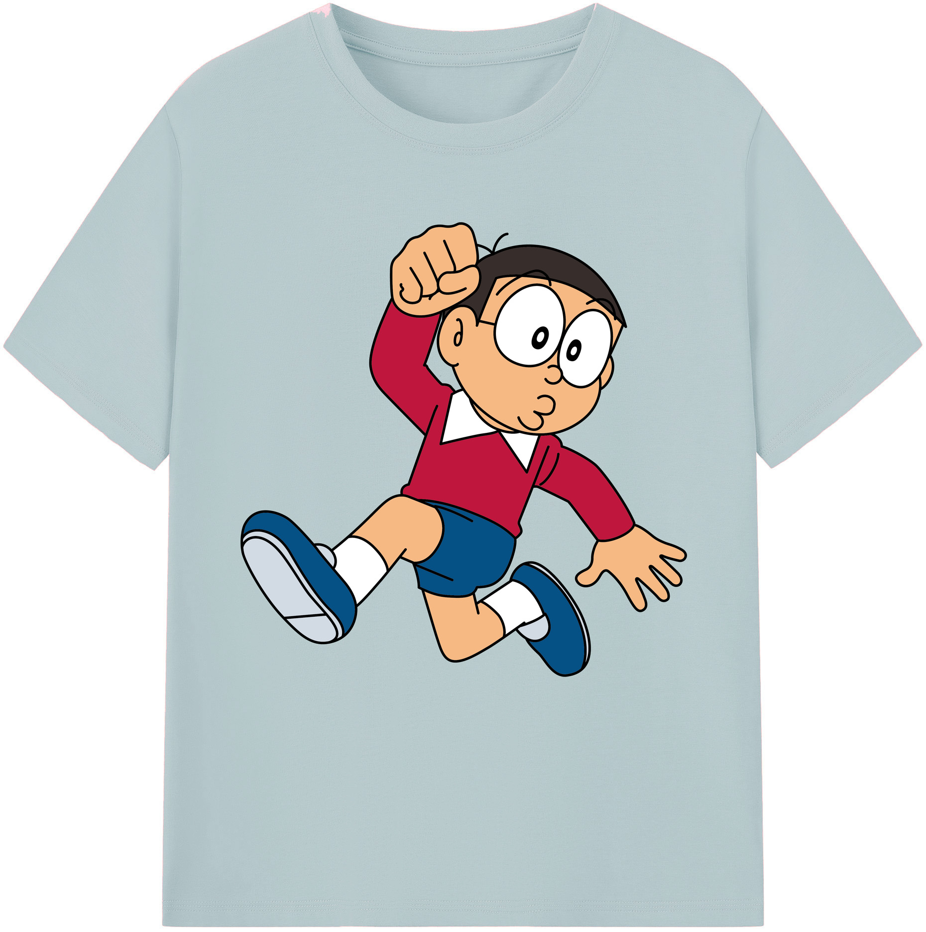 （画像用） ドラえもん 野比 のび太 Doraemon Nobita Nobi 綿100％半袖Tシャツ（フロントプリント）
